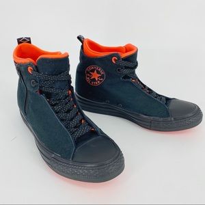 Converse Chuck Taylor Selene Shield Lunarlon Black Orange High Top Sneaker wedge
